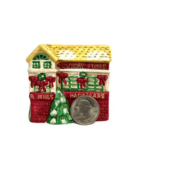 Vintage Christmas Village Ceramic Holiday Town Napkin Rings Two Sets of 4 rings - Picture 12 of 13